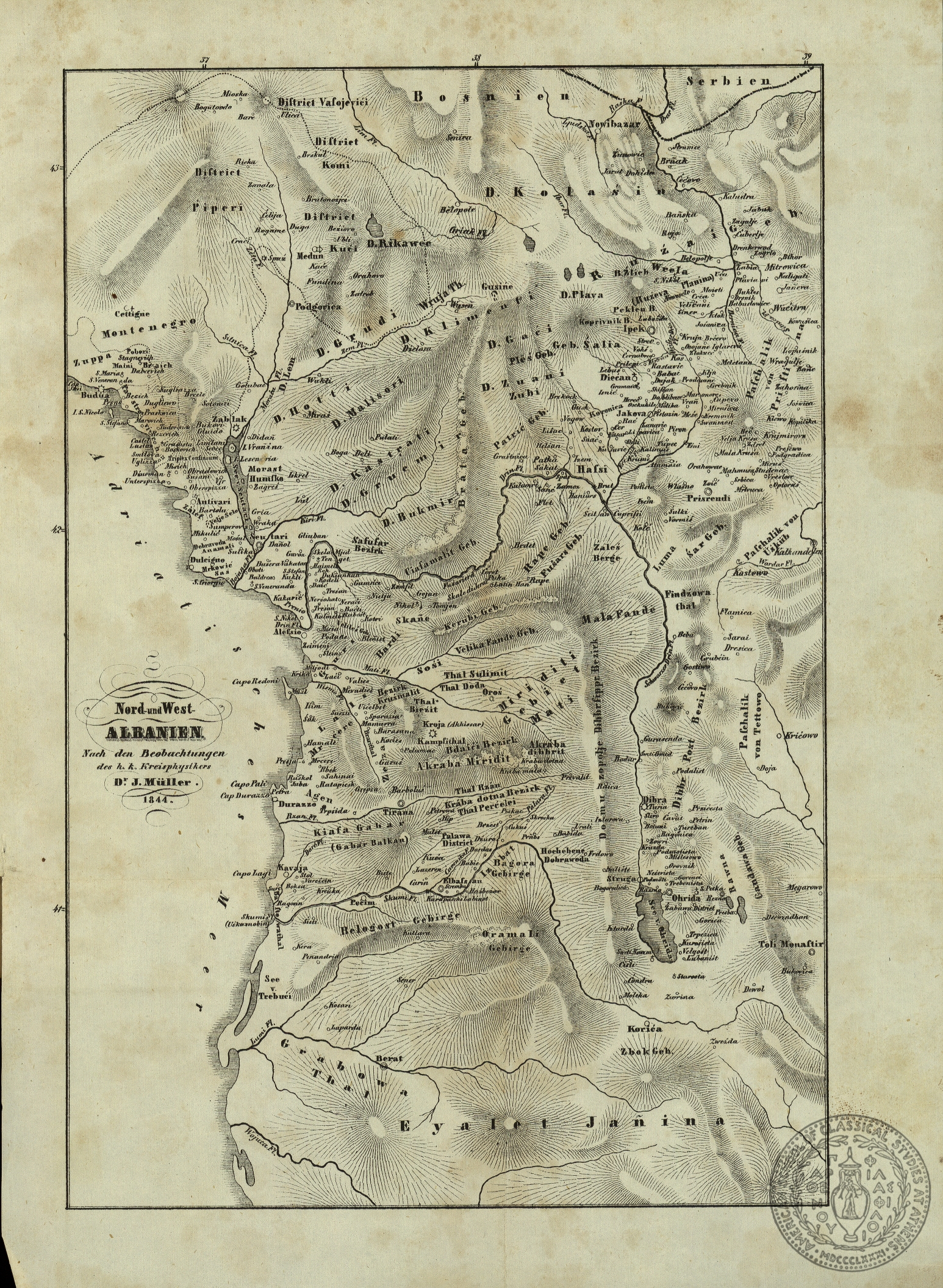 Nord und Wets Albanien nach den Beobachtungen des h.k. Kreisphysikers Dr. J. Muller